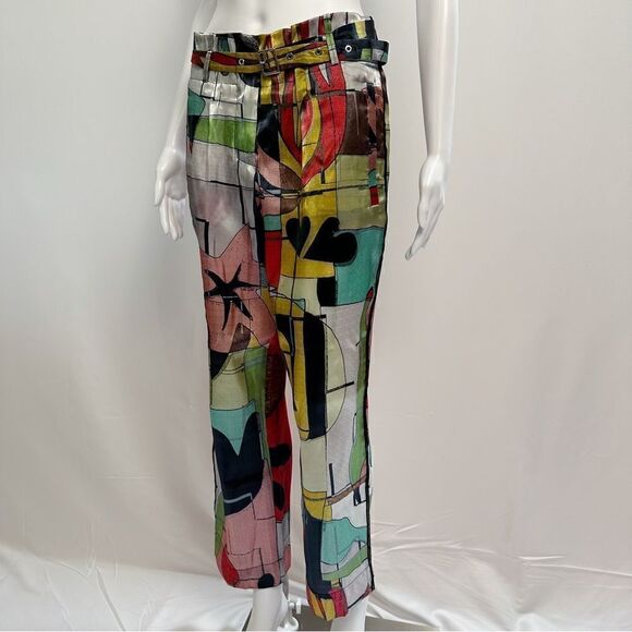 EUC ɢɪᴏʀɢɪᴏ ᴀʀᴍᴀɴɪ ᴍᴜʟʙᴇʀʀʏ ꜱɪʟᴋ ᴘᴏᴘ ᴀʀᴛ ᴄᴏʟᴏʀ ᴛʀᴏᴜꜱᴇʀꜱ - Picture 17 of 17